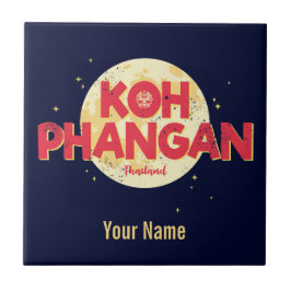 Azulejo Koh Phangan con la isla de la cosecha lunar Tailan