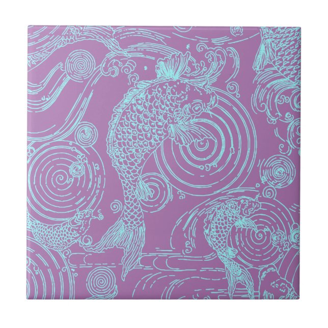Azulejo Koi japonés vintage (Frente)
