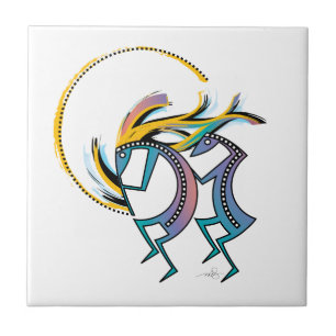 Azulejo Kokopelli y Kokopelli Mana