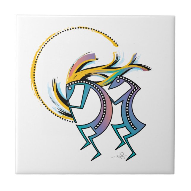 Azulejo Kokopelli y Kokopelli Mana (Frente)