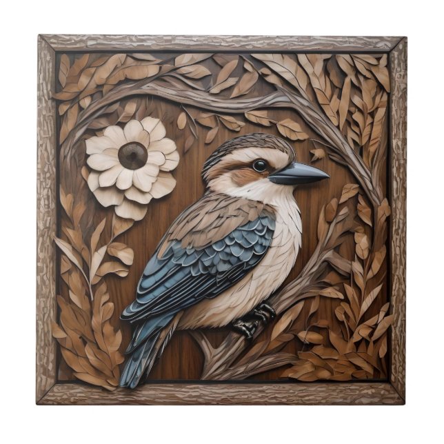 Azulejo Kookaburra Serenade: Un tributo a la madera (Frente)