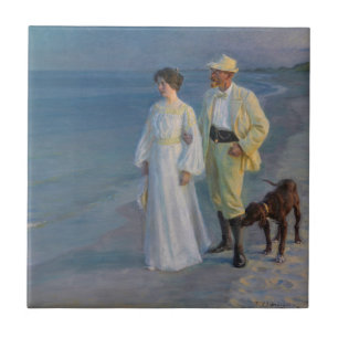 Azulejo Kroyer - El artista y su esposa en la playa