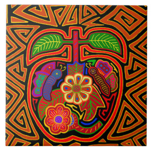Azulejo Kuna Indian Sweet Apple Mola Tile