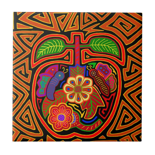 Azulejo Kuna Indian Sweet Apple Tile (Frente)