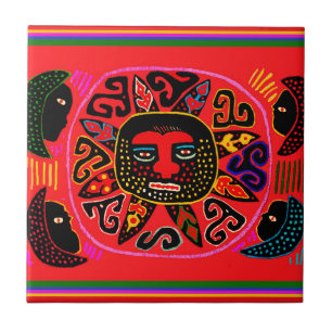 Azulejo Kuna Tribal Del Sol