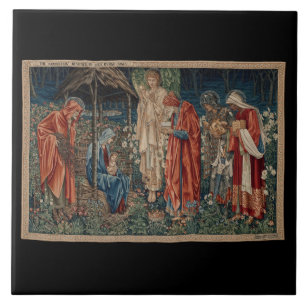 Azulejo La adoración del Magi (por Edward Burne-Jones)