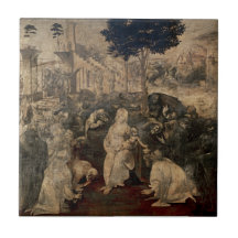 La adoración del Magi por los tieles de Leonardo d