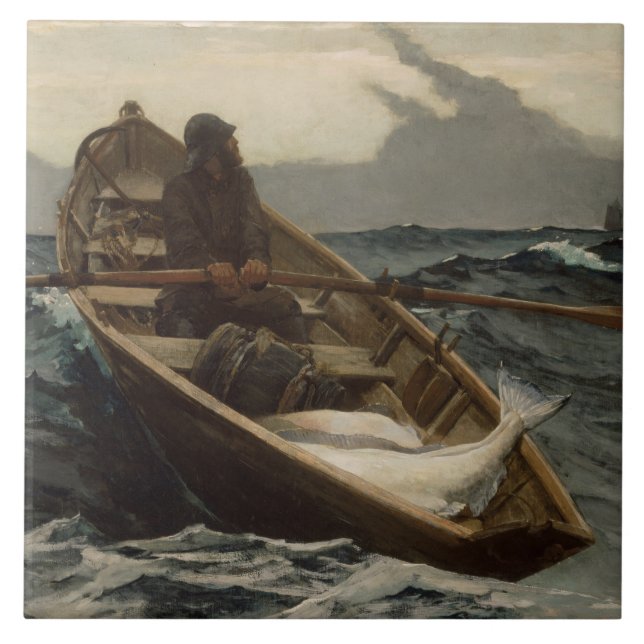Azulejo La advertencia de niebla (de Winslow Homer) (Frente)
