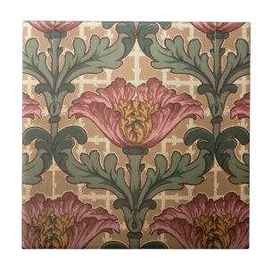 Azulejo La amapola como la flor Rosa polvoriento Borgoña
