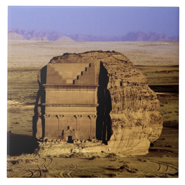 Azulejo La Arabia Saudita, sitio de Madain Saleh, antiguo (Frente)