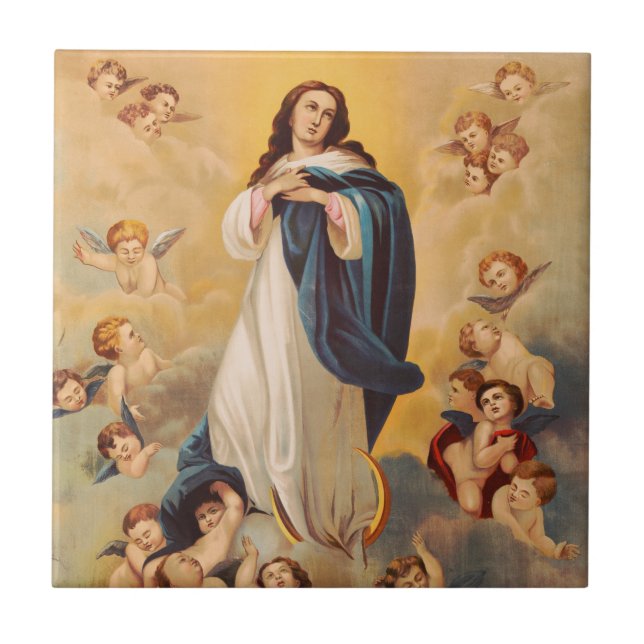 Azulejo La Asunción de la Virgen María (Frente)