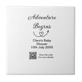 Azulejo La aventura comienza con la ducha de bebé barrido