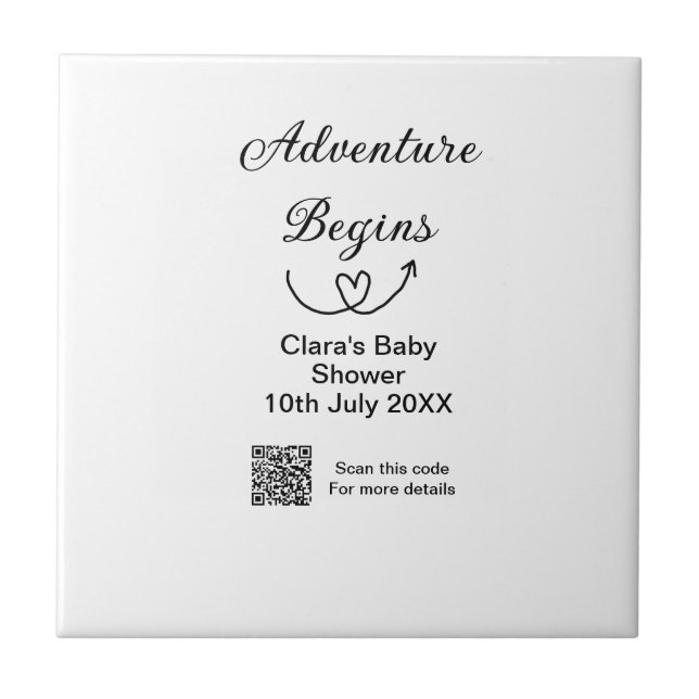 Azulejo La aventura comienza con la ducha de bebé barrido  (Frente)