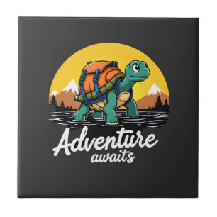 Azulejo La aventura espera es Aventuras de senderismo es a