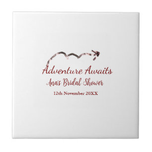 Azulejo La aventura espera nombre de la despedida de solte