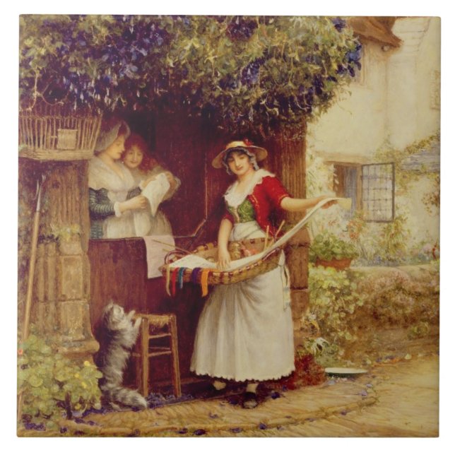 Azulejo La balada Seller, 1902 (aceite a bordo) (Frente)