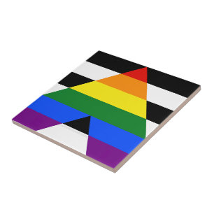 Azulejo La bandera de aliado heterosexual de SlipperyJoe l