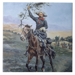 Azulejo "La bandera de la paz" por Frederic Remington