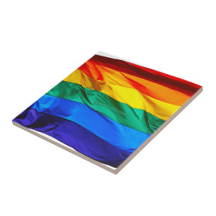 Azulejo La bandera del orgullo gay de SlipperyJoe's ondean