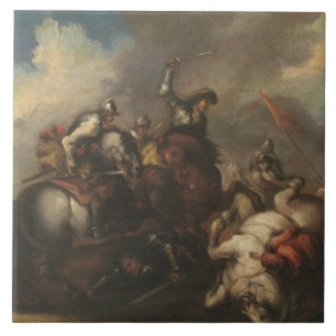 Azulejo La batalla de los Cavaliers (aceite en lona)