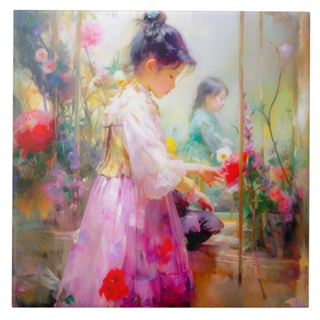 Azulejo La belleza de las flores (Frente)