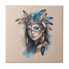 Azulejo La belleza tribal de las acuarelas: el espíritu de