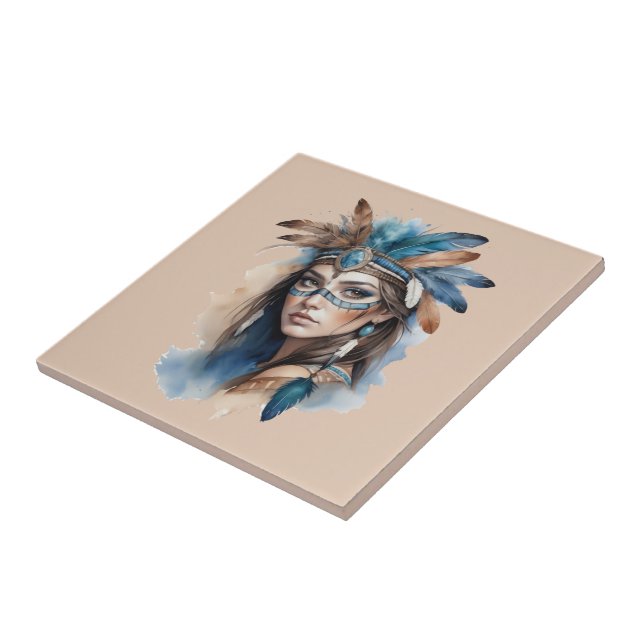 Azulejo La belleza tribal de las acuarelas: el espíritu de (Lado)