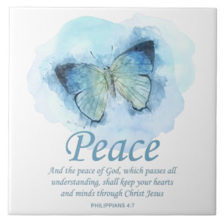 Azulejo La Biblia Cristiana Femenina Verse Butterfly:Paz