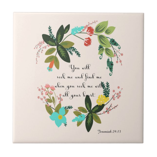 Azulejo La biblia versifica el arte - 29:13 de Jeremiah (Frente)