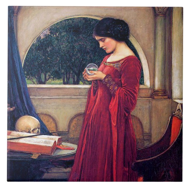 Azulejo La bola de cristal, John William Waterhouse (Frente)