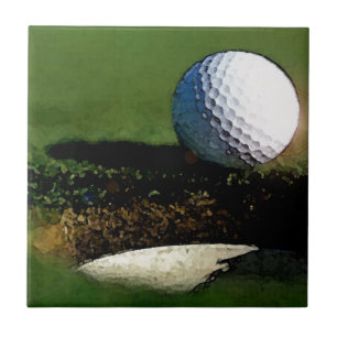 Azulejo La bola de golf y el agujero
