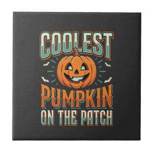Azulejo La Calabaza Más Genial Del Diseño De Halloween Pat