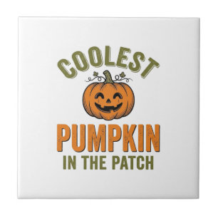 Azulejo La calabaza más genial del parche de Halloween vin