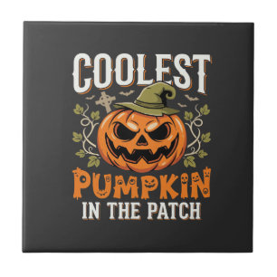 Azulejo La Calabaza Más Guay del Diseño de Halloween de Pa