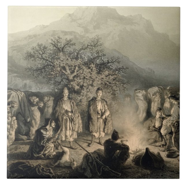 Azulejo La caravana de comerciantes armenios, (Frente)