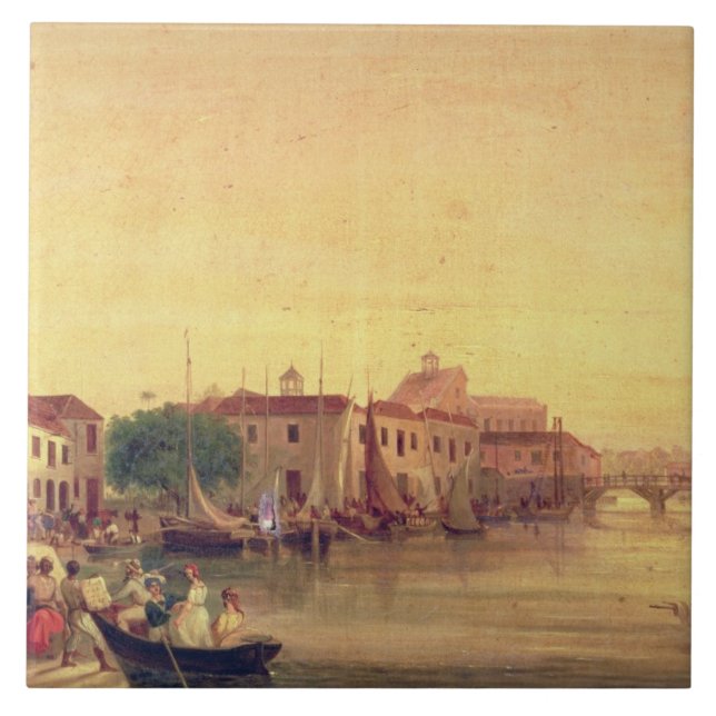 Azulejo La carenadura, Bridgetown, Barbados, c.1848 (Frente)