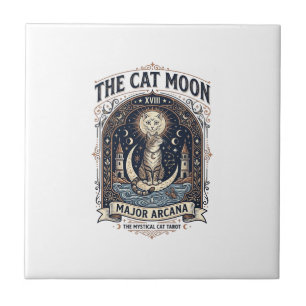 Azulejo La Carta de Tarot del Gato Luna Gato Mayor Arcana