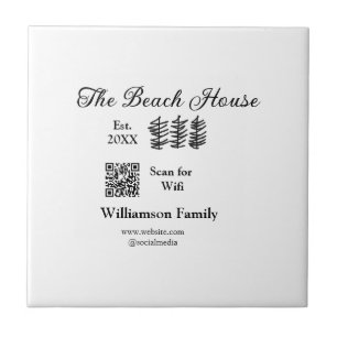 Azulejo La casa de playa añade el nombre de familia Q R sc