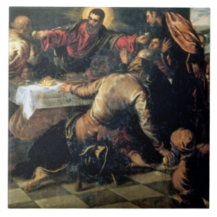 Azulejo La cena en Emmaus (aceite en lona)