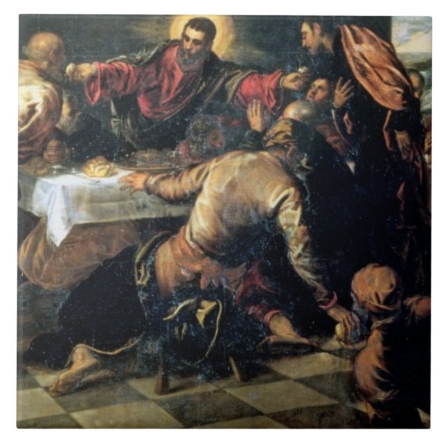 Azulejo La cena en Emmaus (aceite en lona) (Frente)