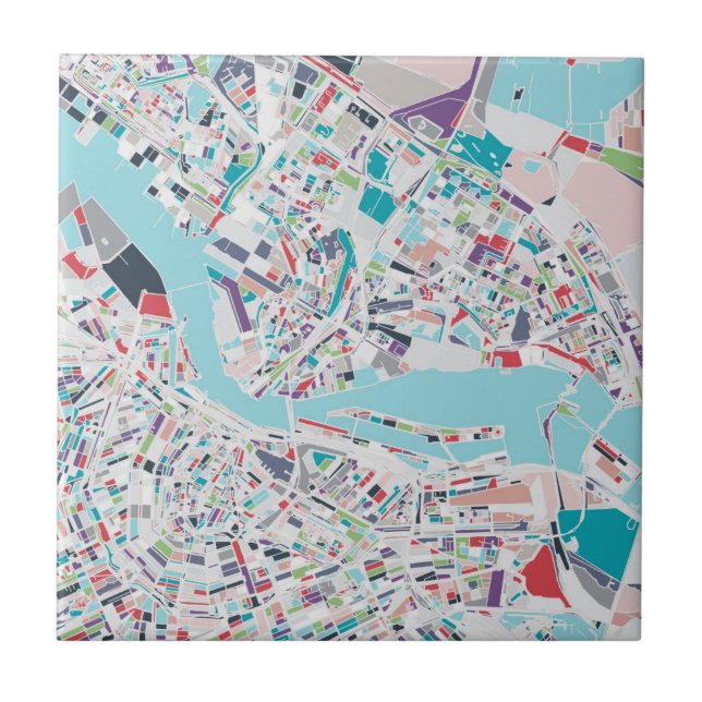 Azulejo La ciudad de Amsterdam (Frente)