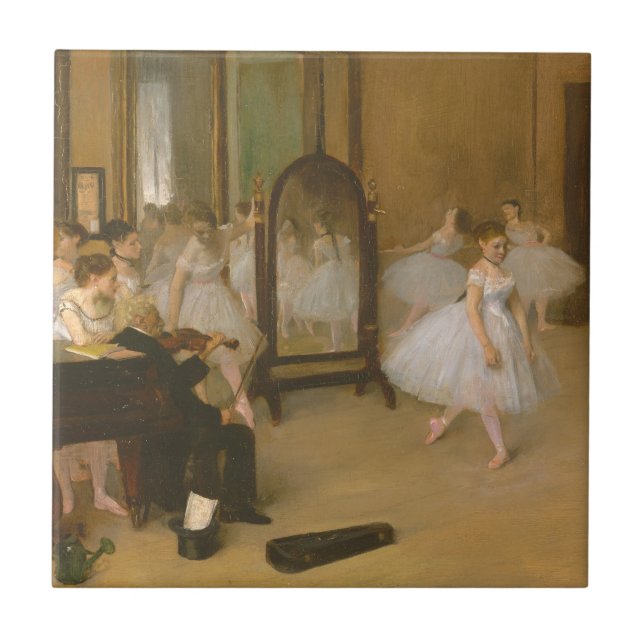 Azulejo La clase de baile (1870) Edgar Degas (Frente)
