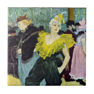 Azulejo La Clownesse (Payaso) Cha-U-Kao por Toulouse Lautr