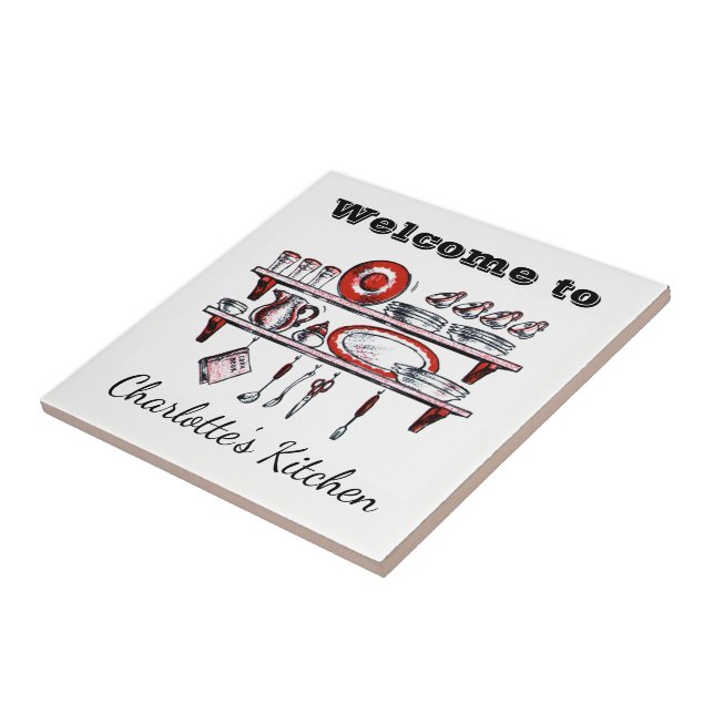 Azulejo La cocina retra el | del país personalizó la (Lado)