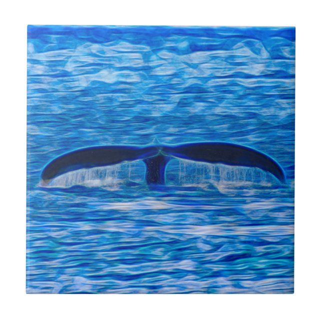 Azulejo La cola de la ballena Deep Blue Ocean Life (Frente)