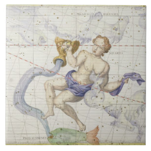Azulejo La constelación de acuario, platea 9 del 'atlas