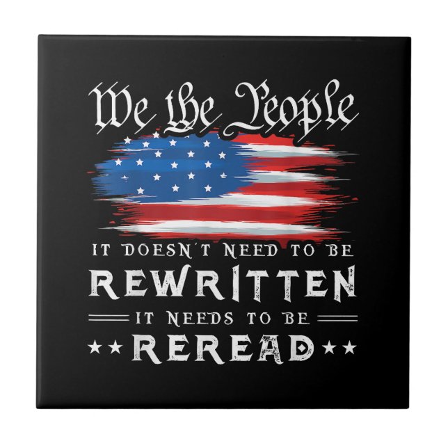 Azulejo La Constitución de la Bandera de Estados Unidos ne (Frente)