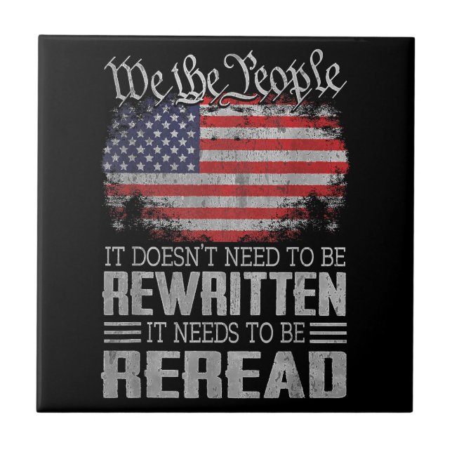 Azulejo La Constitución de la Bandera de Estados Unidos ne (Frente)