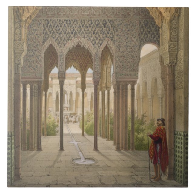 Azulejo La corte de los leones, Alhambra, Granada, 185 (Frente)