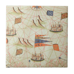 Azulejo La costa de Túnez y el golfo de Gabes